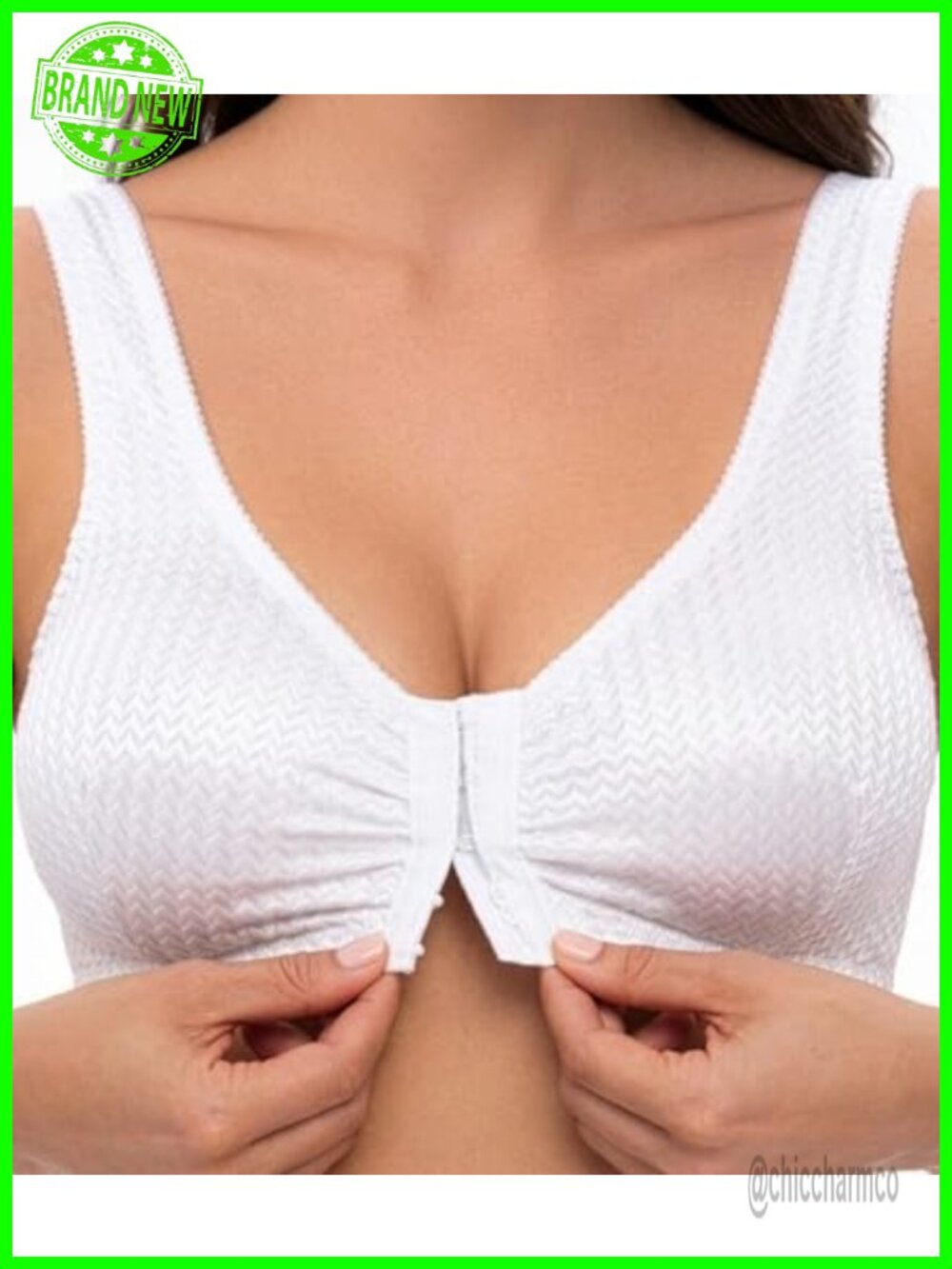 Wireless Front Closure Sleep Bra Women Full Coverage Bralette Hook & Eye